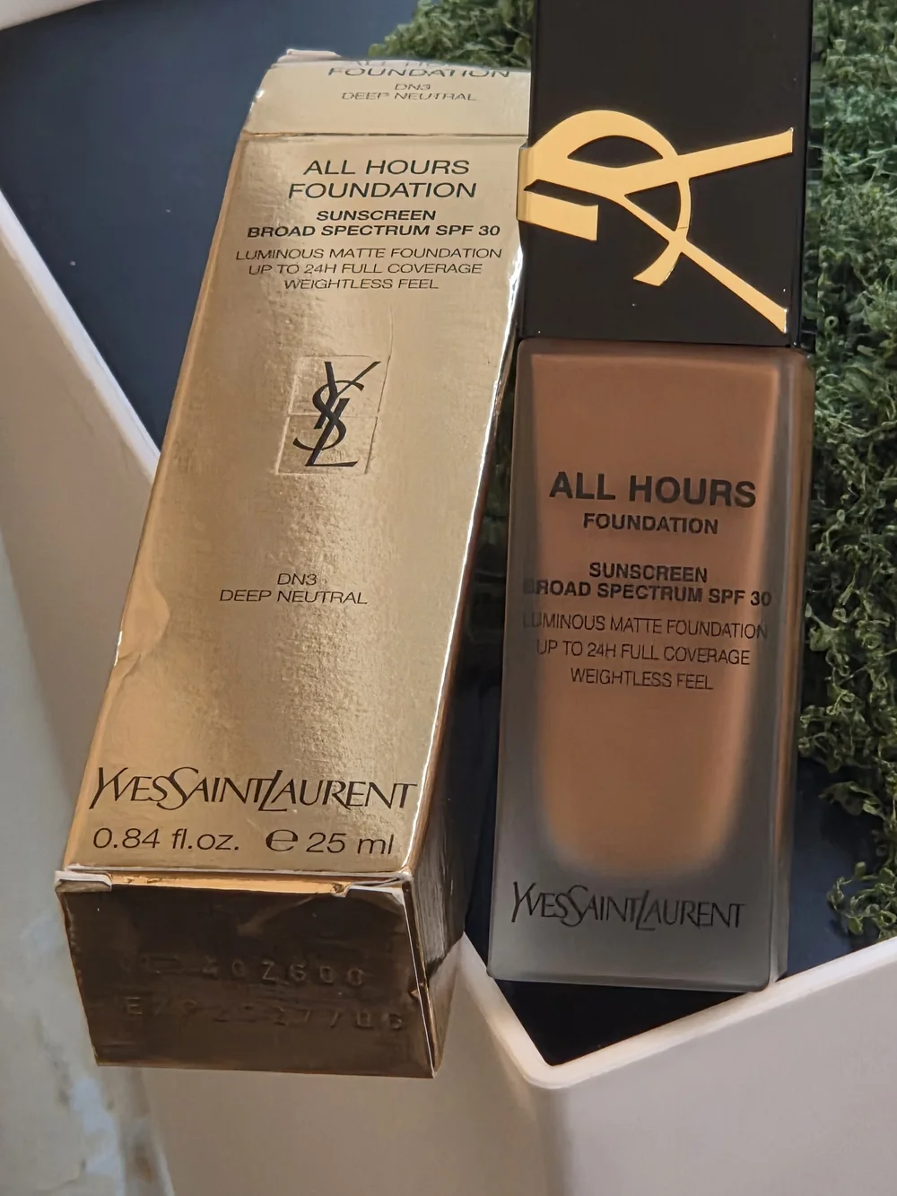 YSL All Hours Foundation SPF 30 DN3 Deep Neutral 25mL Full Coverage New